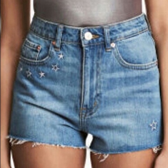 H&M x Coachella Daydreamer Star Denim Shorts Size 2 - Picture 2 of 16